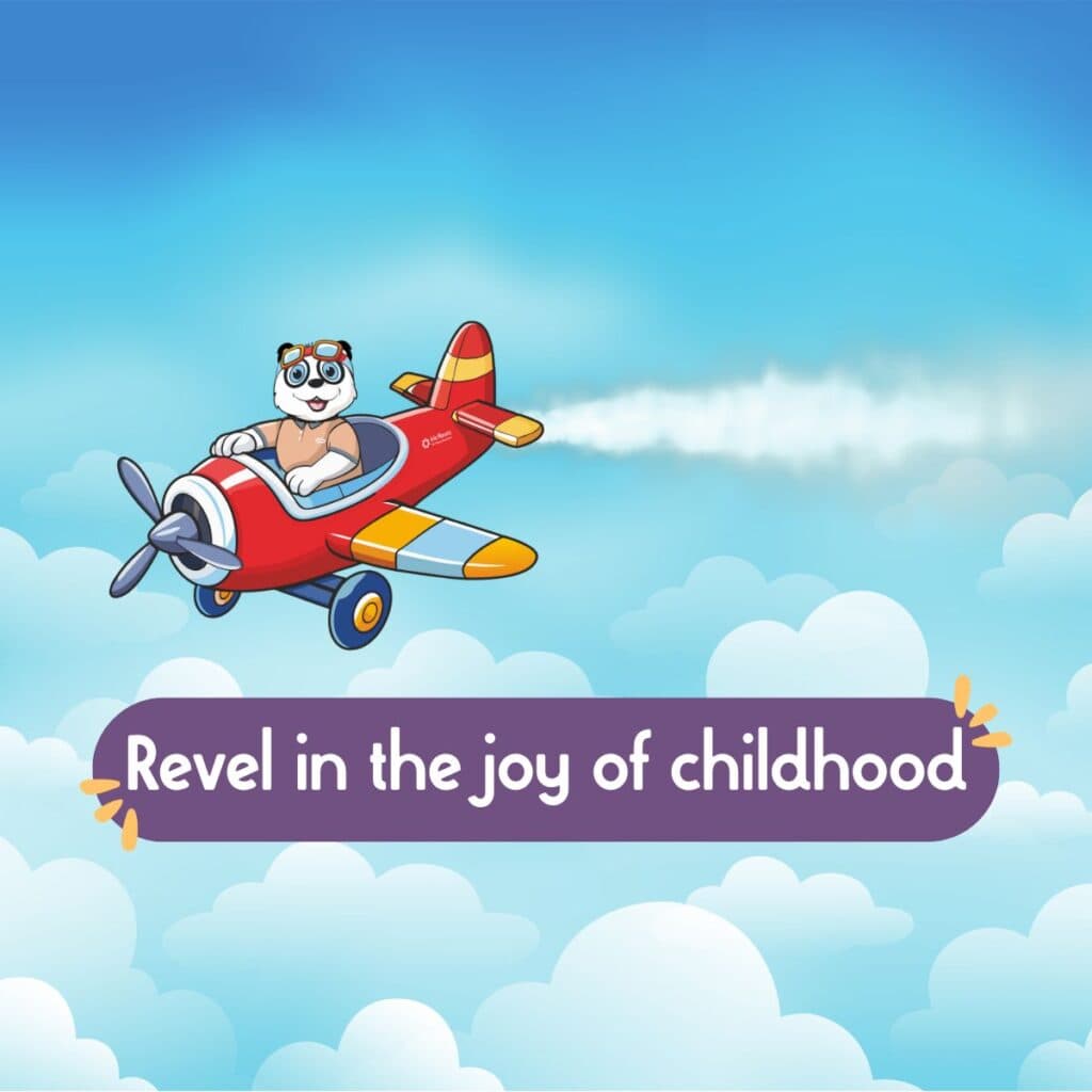 Revel in the joy of childhood — Iro the Happy Panda flying in a plane